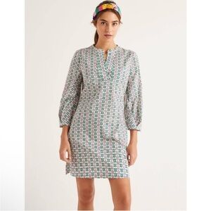 Boden Roberta Kaftan in Ivory Plumeria Dress Tunic Beach Cover Up Size 8 NWT